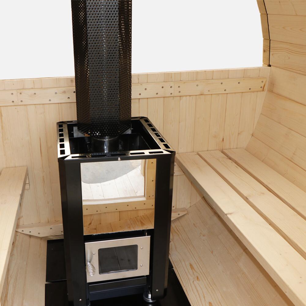 Barrel Sauna with Wood Burning Stove